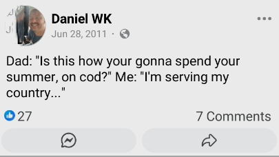 COD is serving his country