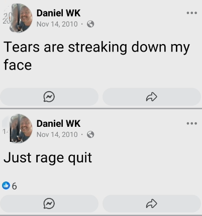 Rage quit tears